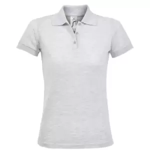 image of SOLs Womens/Ladies Prime Pique Polo Shirt (L) (Ash)