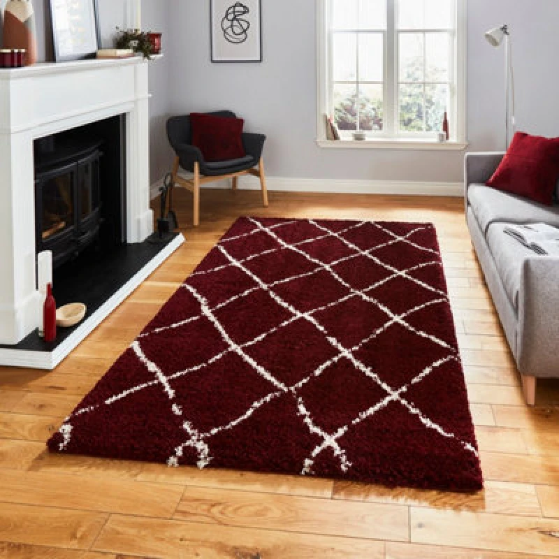 Image of Scandi Berber G257 Rug Red/Beige
