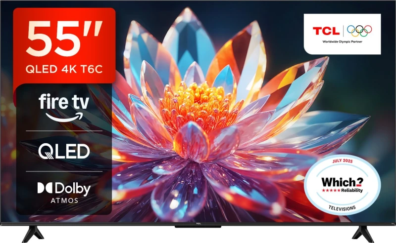 Image of TCL T6C 55" Smart 4K Ultra HD QLED Fire TV [2025] - 55T6C-UK