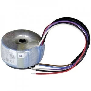Image of Toroidal core transformer 1 x 230 V 2 x 12 V AC 15 VA 0.63 A