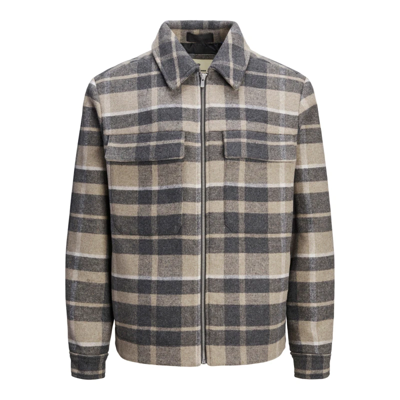 Image of Jack and Jones Mens Russel Long Sleeve Tailored Fit Overshirt High-rise male 2XL