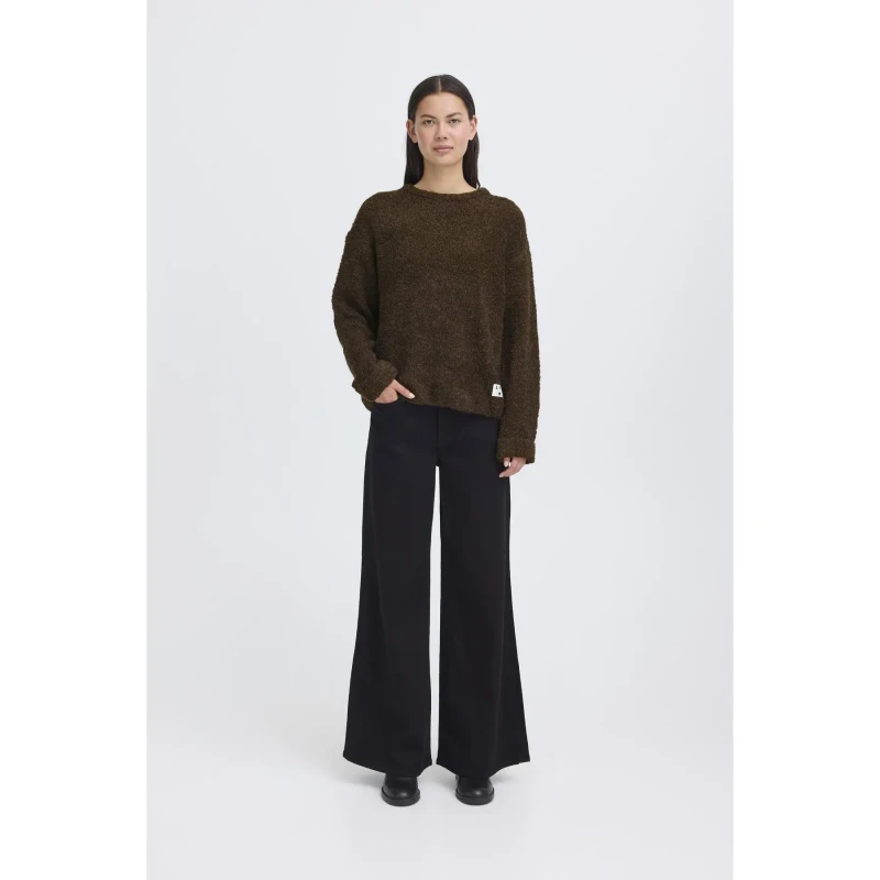 Image of Ichi Womens round neck sweater Ichi Blarisa Marron Female XL