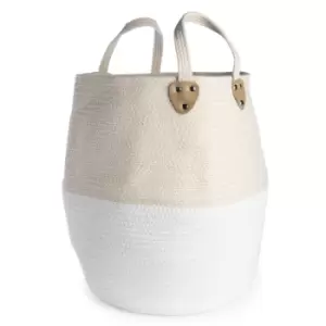 Image of Large Cotton Rope Storage Basket Cream without Tassels M&W