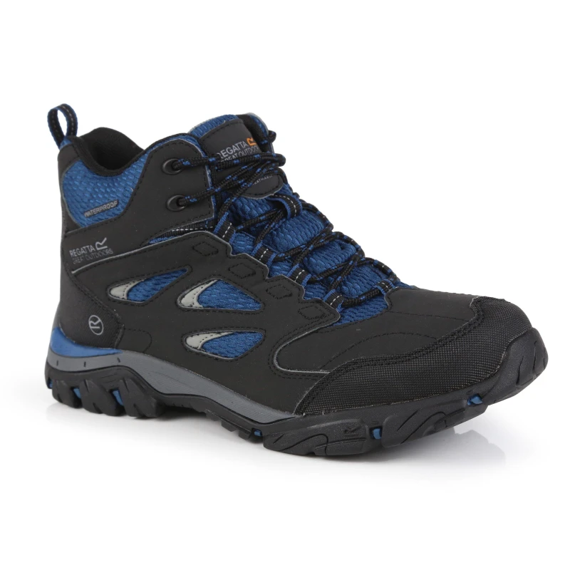 Image of Regatta Womens/Ladies Holcombe IEP Mid Waterproof Fabric Walking Boots UK Size 4 (EU 37) Ash/Blue Opal RWF573-W56-4