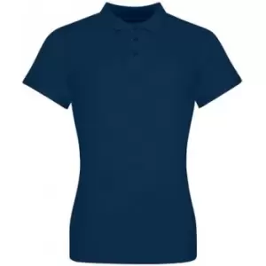 Image of Awdis Womens/Ladies Pique Cotton Polo Shirt (M) (Ink/Blue)