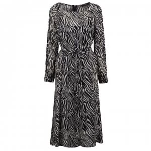 image of SET Animal Print Dress - Black White 0991