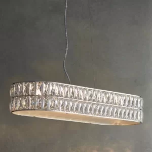 Image of Vogue Crystal Armoury Integrated LED Diner Ceiling Fitting 75cm Chrome
