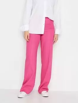 image of Long Tall Sally Pink Pinstitch Linen Trouser 36", Pink, Size 14, Women