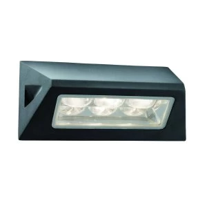 Image of LED 3 Light Outdoor Wall Light Black IP44