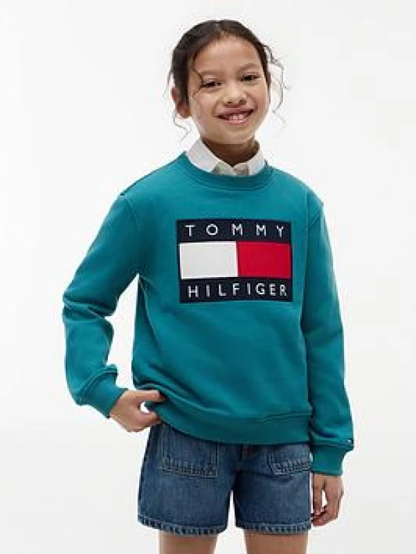 Image of Tommy Hilfiger Kids Crew Sweatshirt Crew Sweaters 4Y Green 52243115135