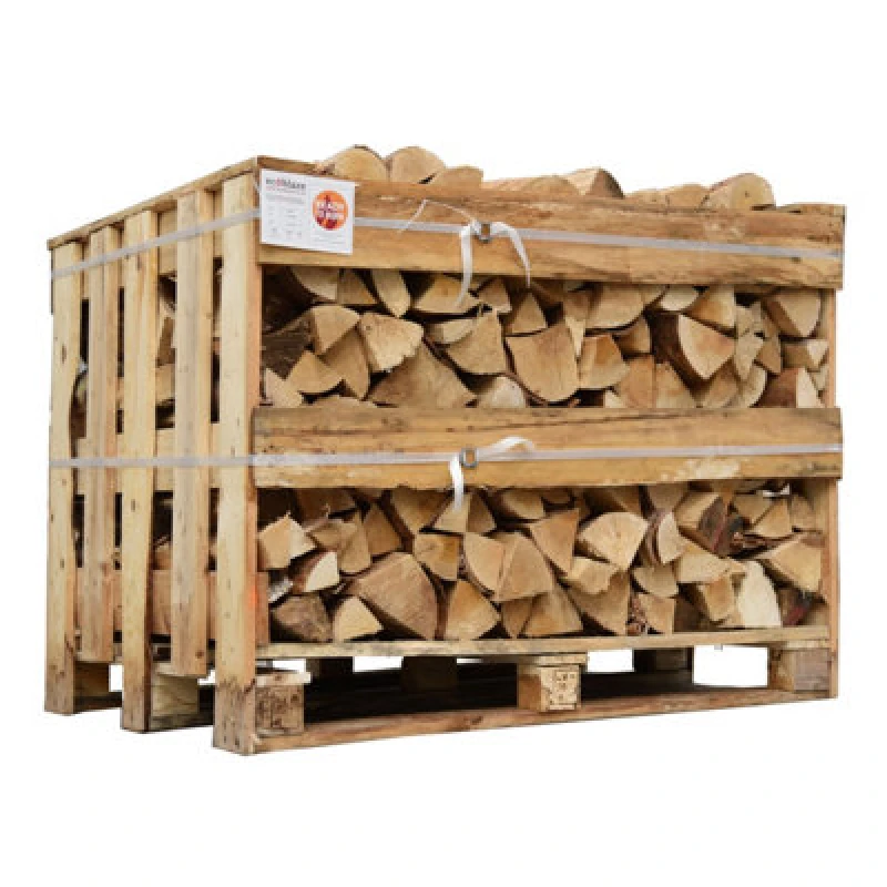 Image of Ecoblaze Ash Kiln Dried 1M³ Crate Firewood Logs For Wood Burner & Pizza Oven, Brown KDASHSTND