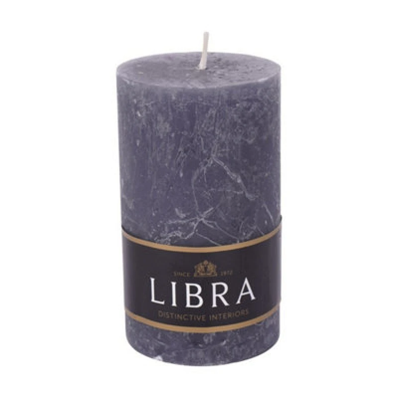 Image of Buttercup Farm Dark Pewter Rustica Pillar Candle - Paraffin Wax - L7 X W7 X H12cm - Grey