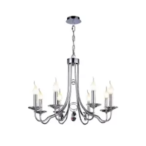 Image of Danya Pendant Round 8 Light E14 Polished Chrome/Crystal