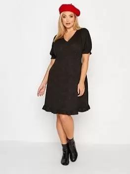 Image of Yours V Neck Dress Checked - Black, Size 22-24, Women