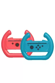 image of Subsonic Red and Blue Duo Racing Wheels For Nintendo Switch Joy-Cons