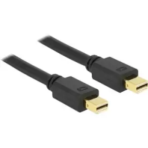 Image of Delock Mini DisplayPort Cable Mini DisplayPort plug, Mini DisplayPort plug 3m Black 83476 gold plated connectors DisplayPort cable
