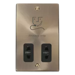 Image of Click Scolmore Deco Dual Voltage 115-230V Shaver Socket - VPAB100BK