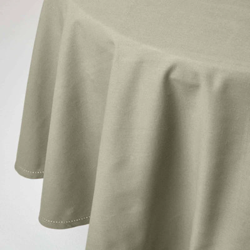 Image of Homescapes Plain Cotton Round Tablecloth, 178cm Grey