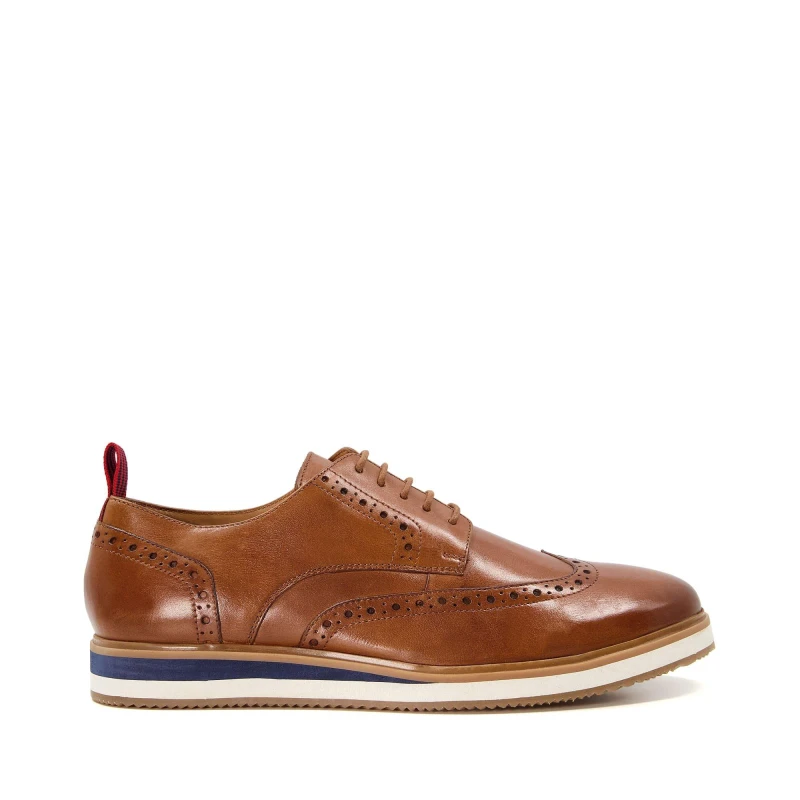 Image of Dune London 'Britle' Leather Casual Shoes Tan male