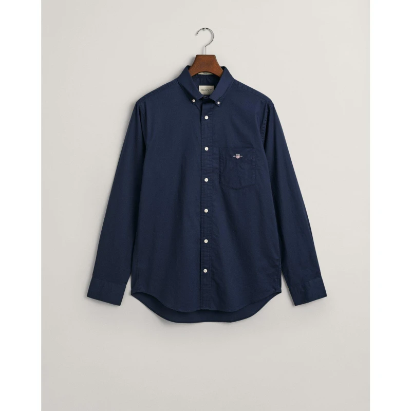 Image of Gant Regular Fit Poplin Shirt - Blue Blue M