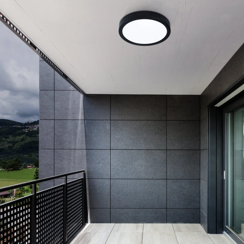 Image of EGLO Argolis 2 Black Metal LED Outdoor Surface Light, Minimalist Design (H) 30mm Black unisex