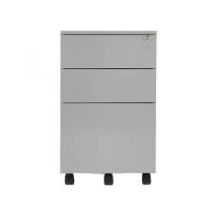 Image of First Steel Under Desk Pedestal 3 Drawer Silver KF98513