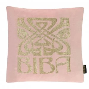 Image of Biba Logo Cushion - Logo Blush