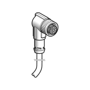 Image of Telemecanique XZCP1264L10 Elbowed Female M12 10M Cable Pre-Wired Connectors