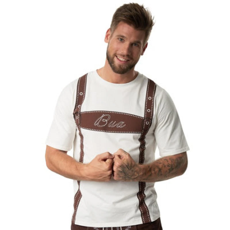 Image of Tectake Men Lederhosen T-Shirt -302885 - White S