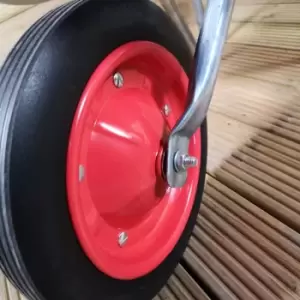 Image of Replacement 13 x 3 Puncture Proof / Solid Wheelbarrow Wheel With Axle