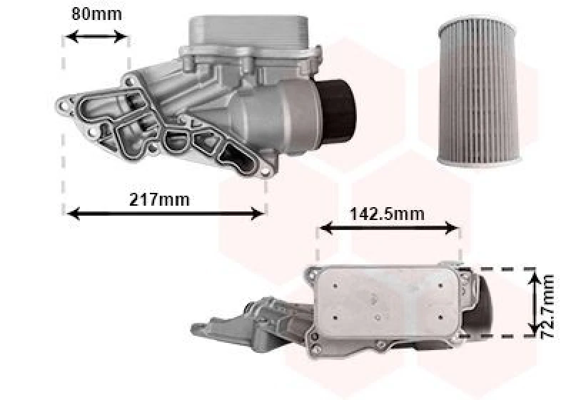 Image of VAN WEZEL Engine oil cooler VAN WEZEL 30013688
