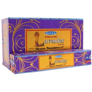 image of Box of 12 Packs of Natural Lavender Incense Sticks by Satya