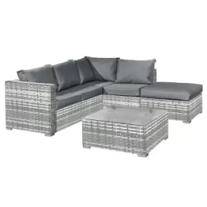 image of Oseasons Aruba Rattan 5 Seat Corner Set In Dove Grey