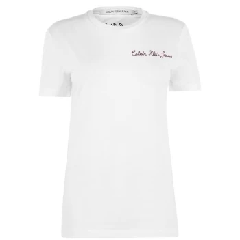 Image of Calvin Klein Jeans Institutional Chain Stitch T Shirt - Bright White