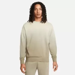 Image of Nike Club Dip Dye Crewneck, Khaki/Rattan, Male, Crewnecks, DQ4627-247