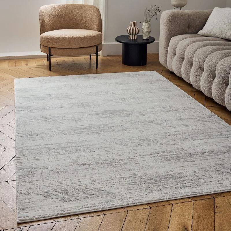 Image of THE RUGS Carmel Modern Area Rugs & Runners Abstract Design Soft Pile in Grey Size: 120cm x 170cm Grey Unisex 120cm x 170 cm