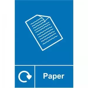 Image of Paper Recycling&rsquo; Sign; Rigid 1mm PVC Board 200mm x 300mm