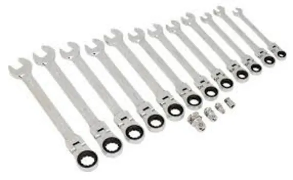 Image of Genuine SEALEY AK63907 Combination Ratchet Spanner Set 7pc Metric