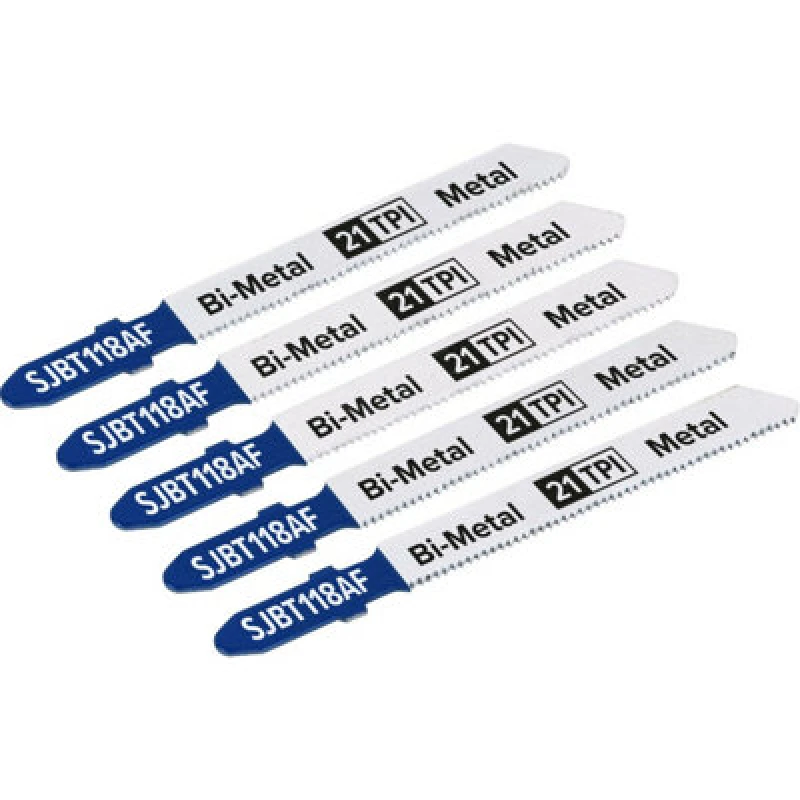 Image of Loops 5 PACK - 75mm METAL Jigsaw Blade Set - 21 TPI Milled & Wavy Teeth Precision Cut Multi