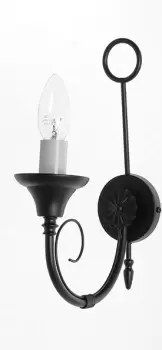 image of Classica 1 Light Black Gold Single Wall Light