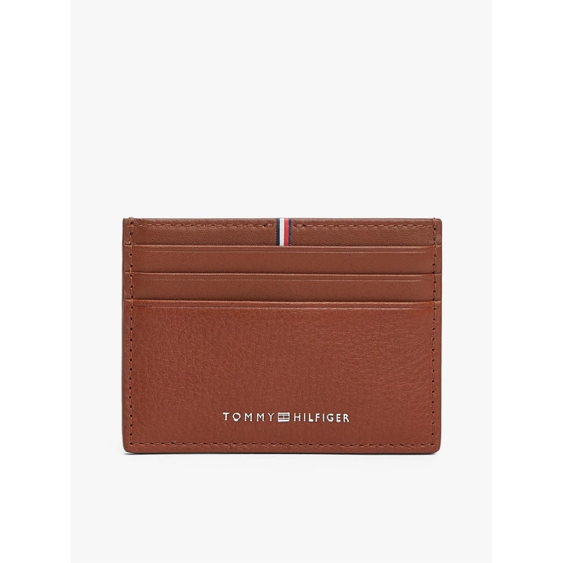 Image of Tommy Hilfiger Mens Corp Leather Card Holder Card Holders One Size Brown 71400805000