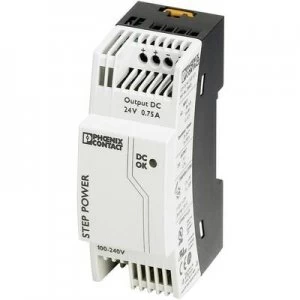 image of Phoenix Contact STEP-PS/1AC/24DC/0.75 Rail mounted PSU (DIN) 24 V DC 0.83 A 18 W 1 x