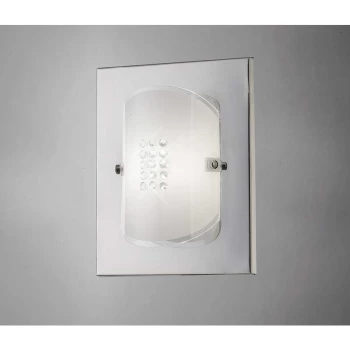 Image of Starlis wall light with switch 1 bulb polished chrome / glass / crystal