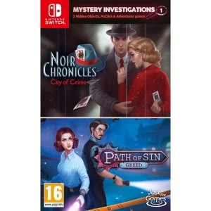 Image of Mystery Investigations 1 Noir Chronicles City of Crime & Patch of Sin Greed Nintendo Switch Game