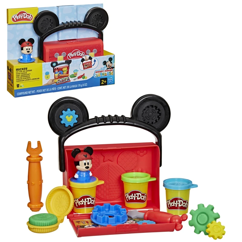 Image of Play-Doh Disney Junior On-the-Go Garage Mickey Mouse Playset Arts & Crafts Preschool Toys for Children Aged 2+ Mickey Playset