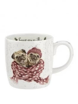 image of Royal Worcester Wrendale Snug As A Pug Christmas Mug