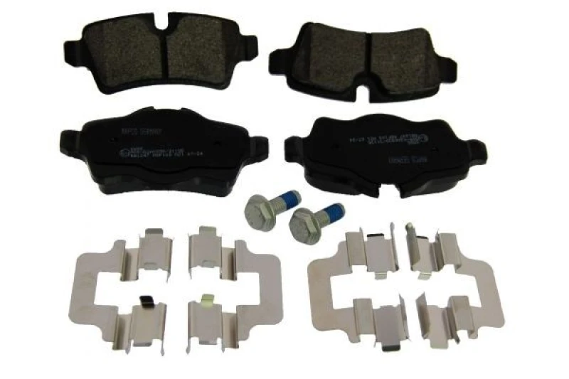 Image of MAPCO 6885 Brake pad set Rear Axle, prepared for wear warning indicator, with accessories, with anti-squeak plate Brake Pad Set,disc brake (402)