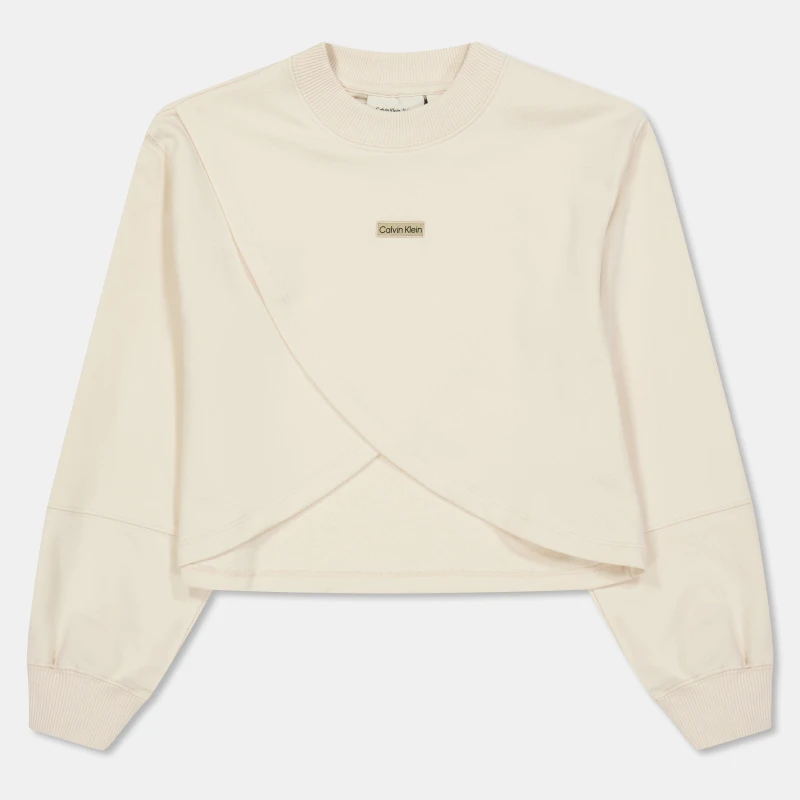 Image of Calvin Klein Jeans Kids Folded Crew Sweatshirt Whitecap PGB female 16Y