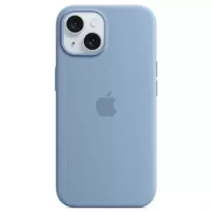 Image of Apple iPhone 15 Winter Blue Silicone Case with MagSafe
