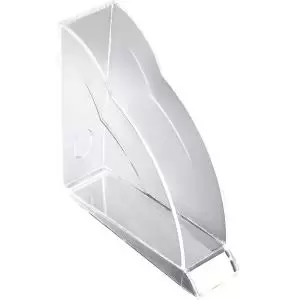 Image of Rexel Nimbus Acrylic Magazine Rack Tranz Clear - Outer carton of 6